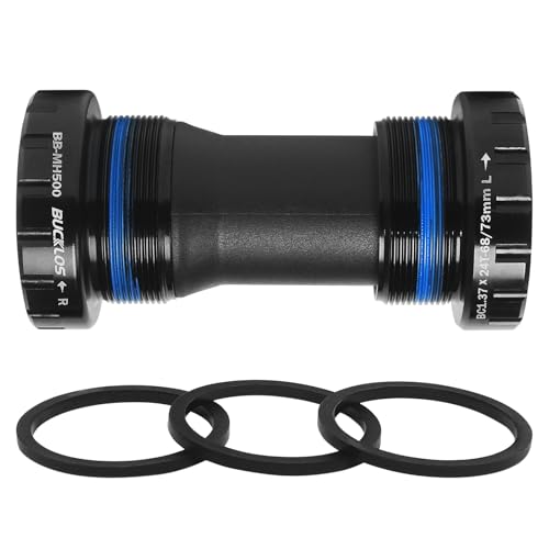 BUCKLOS Threaded/PressFit Bottom Bracket BSA 68-73mm/86-92mm -Ceramic/Steel Bearings(Black/Red)