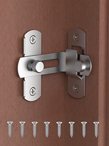 MeBantoo 90 Degree Flip Barn Door Lock, Safety Stainless Steel Lock Latch for Right Angle Curved Door Garden, Garage