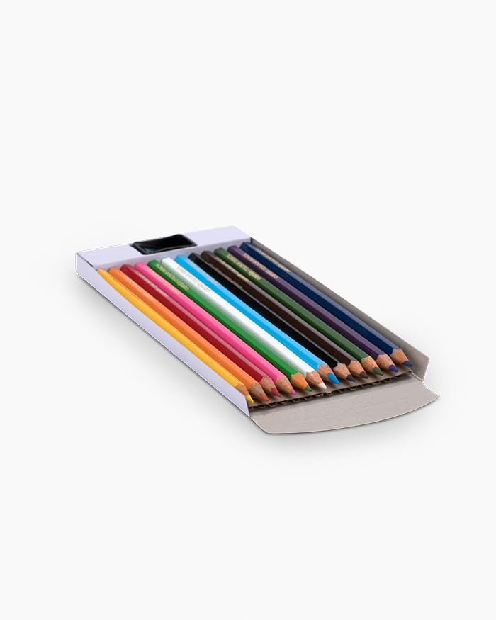 Image of Camel 12 Shades Full Size Colour Pencils - Vibrant Multicolor Shades | Soft, Smooth & Break-Resistant Leads | Ideal for Drawing, Sketching, Coloring & School Art Projects