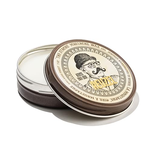 Reuzel The Stache Mustache Wax - Strong Hold, Low Shine Beeswax - Tame and Train Unruly, Coarse Hair - Perfect for Creating Your Signature Style - Light Orange and Mint Scent - 28 g