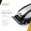 Wahl Professional Sterling 9 Clipper, High-Performance Corded Electric Hair Cutting Tool, Adjustable Blade, Silver