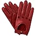 Sheepskin Chauffeur Driving Gloves - Red (Medium)
