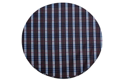 Image of The Furnishing Tree Round Elastic Fitted Center Tpoy Table Cover WxL 20x20 Inches Checkered Pattern Grey