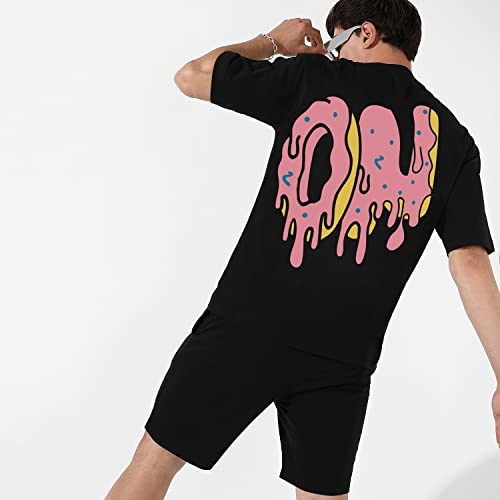 Image of Campus Sutra Men's Oversized Pajama Set For Casual Wear | Cotton Poly Lycra Fabric | Clothing Set Crafted With Comfort Fit & High Performance For Everyday Wear