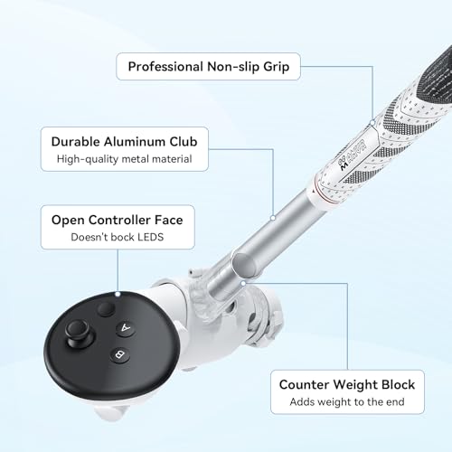 Image of AMVR Golf Club Attachment Compatible with Meta /Oculus Quest 3S /Quest 3, Non-Slip VR Golf Handle Grip for Golf (Only for Right Controller)(VR Golf Club) (15.7 Inch Golf Club) (Not for Q2)
