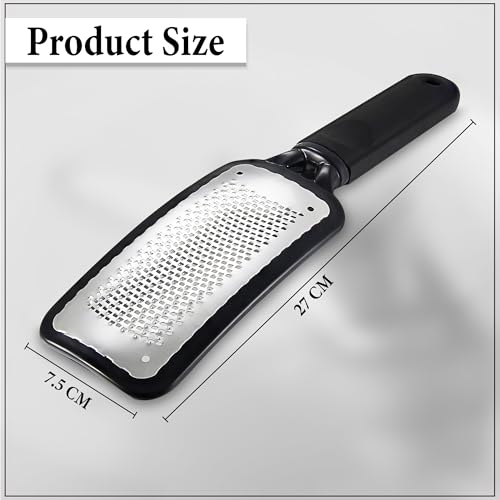 Image of GLUN Foot Grater Callus Remover Pedicure Tool, Stainless Pack of 1, Black Colour, Foot Callus Remover for Feet Care, Surgical Grade, Foot Scrubber Dead Skin Remover for Wet and Dry Foot