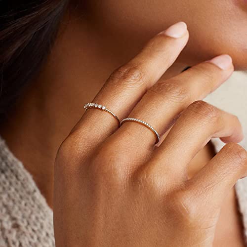 Funeia 8Pcs 14K Gold Plated Stacking Rings For Women Size 4 To Size 12 Gold Silver Stackable Knuckle Rings Set Simple Thumb Thin Wedding Pain Band Rings #TOP7