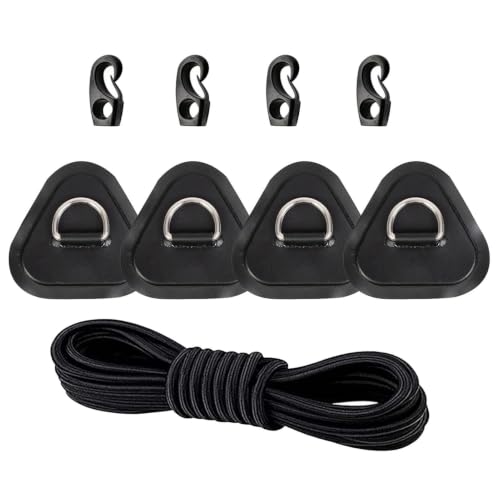 Kit de réparation paddle avec 4 patchs d'anneaux en D en acier inoxydable