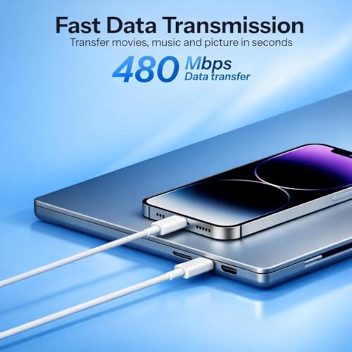 Image of i-Phone USB C- to Lightnlng 20W Fast Charging Cable (MFi Certified) Compatible with iPhone 14 /14 Pro Max, 13 /13 Pro Max /12 /11 /XR /XS /X /8 Plus - Fast Charge Support High Speed