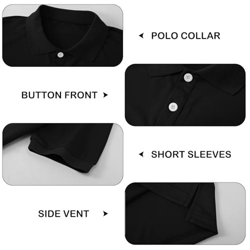 Image of Boy Polo Shirt Pique School Uniform Shirt for Kid Golf Top Youth Boy 5-14Y | Polo Shirt for Boys Youth,Short Sleeve Kids Boys Uniform Shirt,Casual Golf Collared Polo Tops