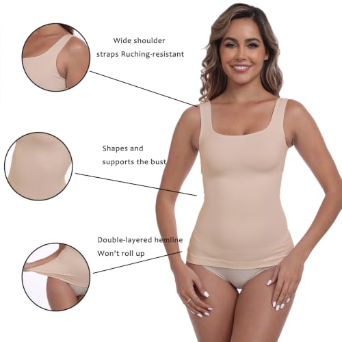 Image of YIOIOIO Womens Shapewear Tank Top Square Neck Tummy Control Compression