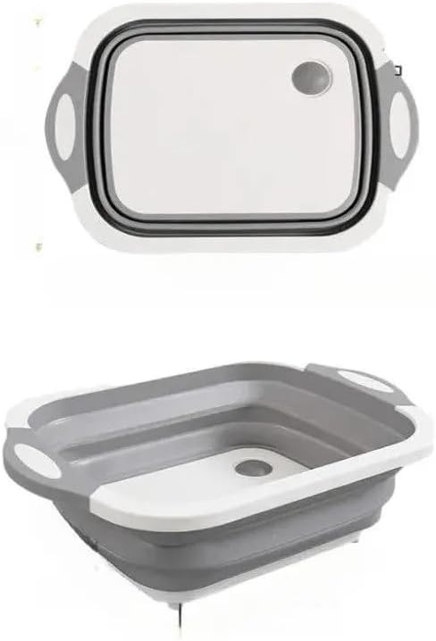 Folding vegetable board, multifunctional cutting board, household plastic cutting board, fruit washing, draining basket, kitchen vegetable washing,BBQ & Meal Prep Tub