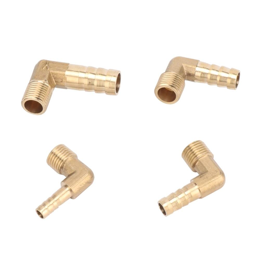 6 mm 8 mm 10 mm 12 mm slangpilaar tot 1/4 Buitendraad Elleboog Messing Connector 90 graden Pijp Reparatie Koppeling Connector Pijp Montage, 1I4 inch tot 10mm