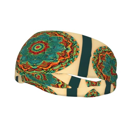 Diadema para Mujer Estampado De Mandala Suaves Cinta Pelo Deporte Ligera Bandas De Cabeza para Correr Fitness Trotar