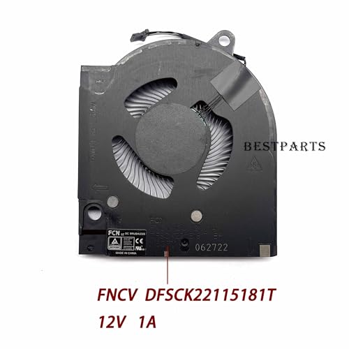 Image of Bestparts Original CPU+GPU Cooling Fan Replacement for Dell G15 5511, G15 5515 Ryzen Edition, G15 5520, P /N: DFSCK22115181T FNCV, DFSCK221051820 FNCW, 12v Fan, 11.6 and 11.7 CFM (Not for G15 5510)