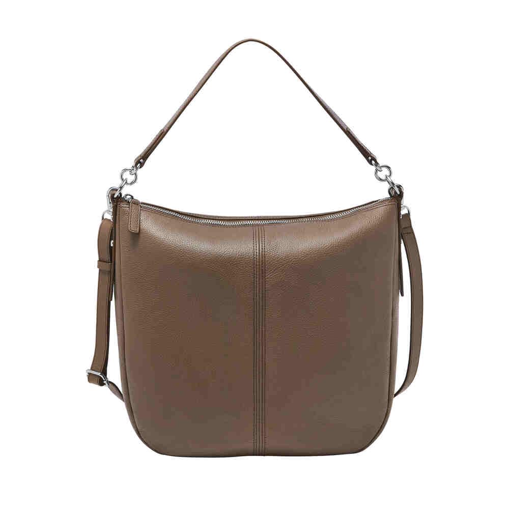 Fossil Women's Jolie Gray Leather Hobo Bag, ZB1434793