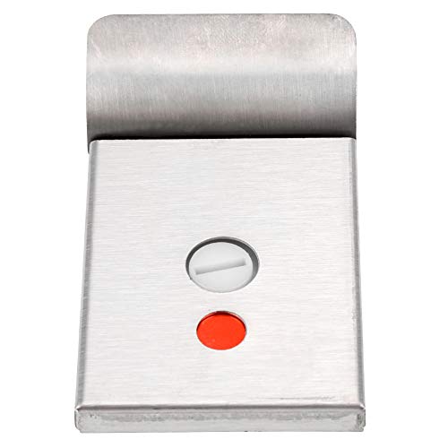 Cerradura de Puerta de Inodoro con Indicador, Pestillo Vacío de Acero Inoxidable Resistente para Baños y Baños Públicos, Plateado
