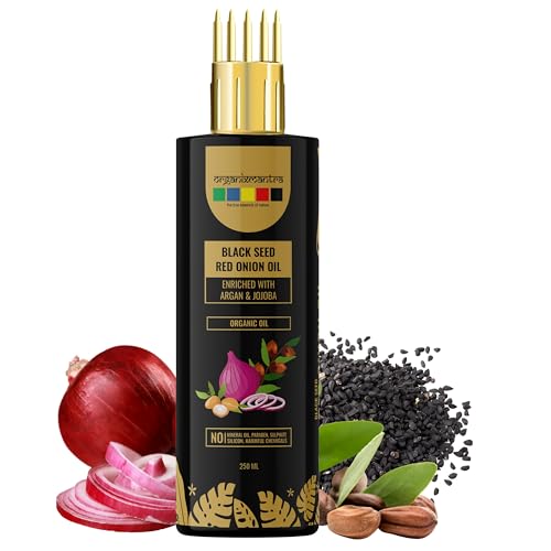Organix Mantra Red Onion Oil With Argan, Jojoba, Hibiscus, Curry Leaves, Tea Tree, Organic Multi Purpose Hair Oil (250Ml)