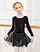 Zaclotre Ballet Leotards for Girls Toddler Classic Long Sleeve Criss-Cross Back Dance Dress Ballerina Outfits Black