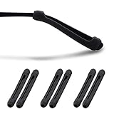 L-HYDRONE Glasses Strap Holder 6-Pack Outdoor Sport Anti-Slip Eyewear Retainer Ears Will Not Be Hurt Soft Silicone Glasses (Black)