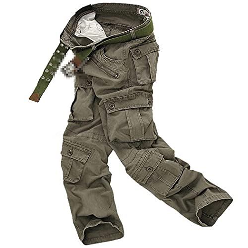 Pantalon cargo jaune pour homme style militaire coupe ample taille 34