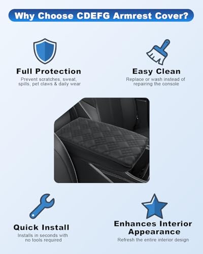 Image of CDEFG for 2025 2026 Jeep Wagoneer S Center Console Cover, for 2025 2026 Jeep Wagoneer S (Limited, Launch Edition) Accessories Armrest Cover Middle Console Pad Arm Rest Protector Leather Cover