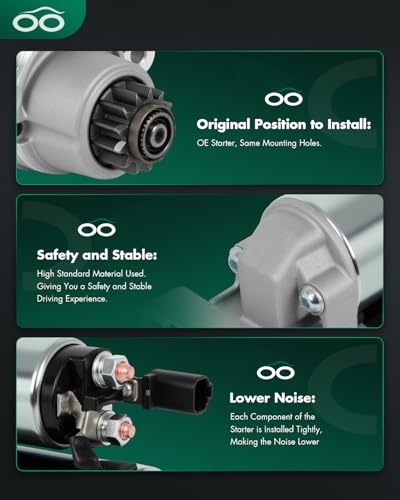 Image of SCITOO Starter Motor fit for INFINITI for JX35 3.5L 2013,for INFINITI for QX60 3.5L 2014-2015 2017-2018,for Nissan for Altima 3.5L 2007-2014 Replacement Starter,19063,10891