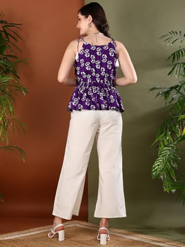 Image of Stylum Women's Bandhej Printed Rayon Peplum Top