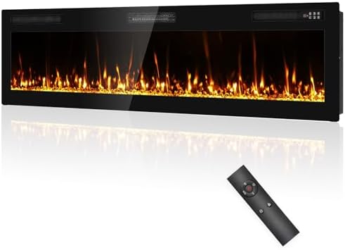 2025Newly Upgraged 72 inch Ultra Thin Electric Fireplace Inserts and Wall Mounted with Remote Control & Touch Screen 1500W Fireplace Heater with Timer - Thumbnail 3