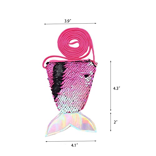 Mermaid Sequin Purse,12Pcs Mermaid Tail Wallets Glitter Reversible Sequins Coin Purses for Girls Boys Mermaid Party Favors2