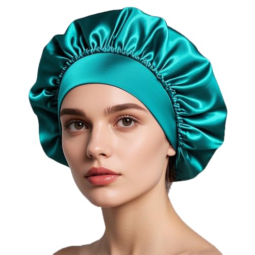 iLamvie Satin Haarhaube,Nacht Schlafhaube,Schlafhaube Haare Schützen,Satinhaube Zum Schlafen,Haarnetz Für Damen Und Mädchen(Kong Blue)