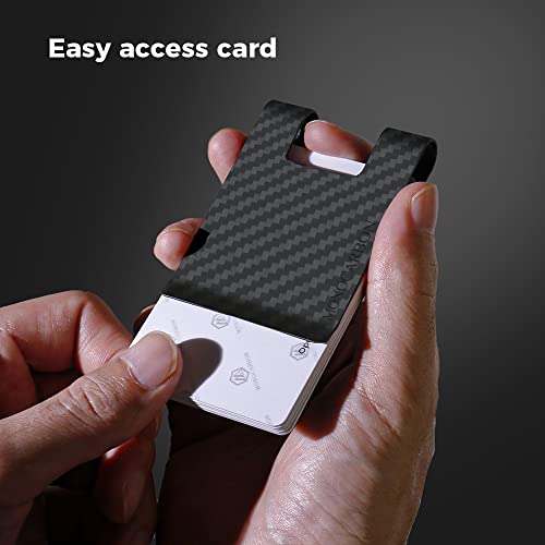 Image of MONOCARBON 2in1 Carbon Fiber Money&Credit Card Clip,RFID Blocking Wide Credit Card&Cash Holder for Men Front Pocket