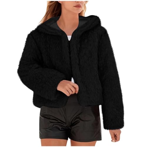 Manteaux d'hiver à capuche pour femme veste courte coupe-vent ample