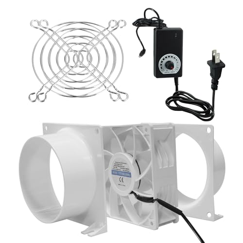 Sidvkut 120mm軸流ファン ダクト用換気扇 3000rpm 無段階調速スイッチ付き...