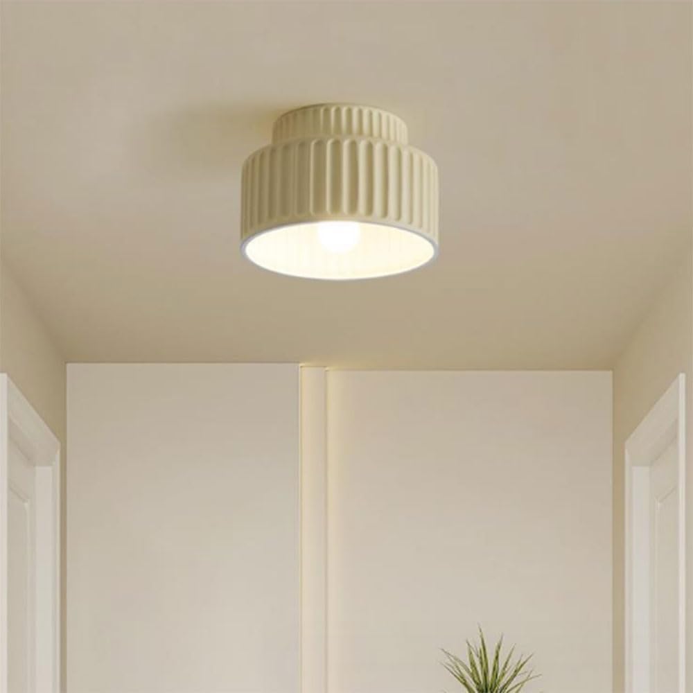 Lampa sufitowa z żywicy nordyckiej Wabi-Sabi Wpuszczana lampa sufitowa Kremowa w pobliżu opraw sufitowych E27 podstawowe oświetlenie sufitowe do szatni mieszkalnej Ganek (kawa mleczna)