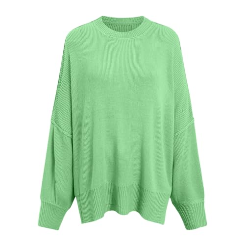 Women's Oversized Side Slit Sweaters Batwing Sleeve Mock Neck Jumper Tops Chunky Knit Pullover Sweater4