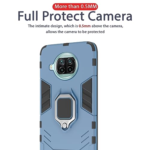 Image of Pikkme MI 10i 5G Back Cover | D5 Tough Armor Bumper | 360 Protection Case | Ring Holder Stand Case for Mi 10i 5G (Blue)