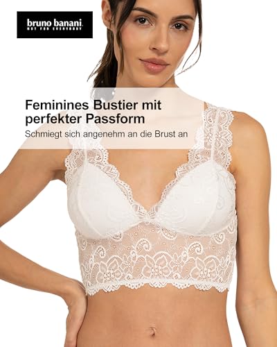 bruno banani Bustier Damen Lacy Spitze ohne Bügel Bralette - Weiß - L – Ansicht 3