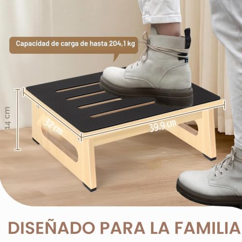 Miniatura 3 de Un Taburetes De Madera Para Adultos Y Ancianos, Con Almohadillas De Goma Antideslizantes, Para Interiores Y Exteriores, 450 Libras, Cocina, Mesita De Noche Etc. Gulangmu 5.5 In