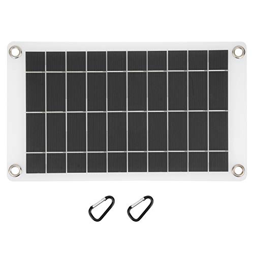 Portable Solar Panel Charger Plate 19.4% Efficiency 78W Output Power Supply for Outdoor Mobile Phone Charging with USB Port and Hooks 31x18cm Monocrystalline Silicon Frosted