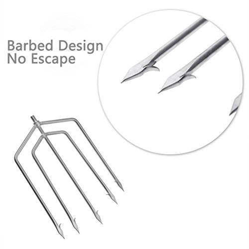 image for Cyfie Fishing Harpoon, 5-Prong Stainless Steel Fishing Gig Gaff Hook w