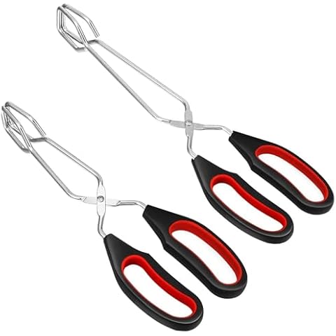 WHTCHSU 2-Pcs Stainless Steel Scissor Tongs, 9.25-Inch and 11-Inch set Kitchen cooking grilling tongs Cover