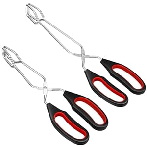 2-Pcs Stainless Steel Scissor Tongs, 9.25-Inch and 11-Inch set Kitchen cooking grilling tongs