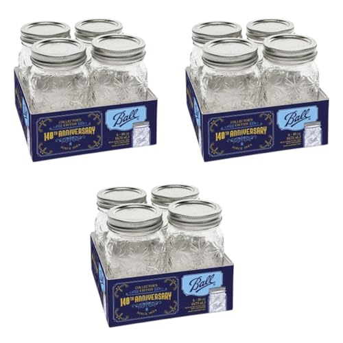 Ball Limited Edition 140th Anniversary Glass Mason Jars, Regular ...