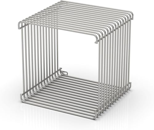 KHOXRMW Chrome Side Table Metal Stainless Steel Side Table with Mirror Finish for Living Room Bedroom Small Space-Saving Nightstand with Storage Shelf Square Accent Table for Couch Office