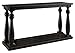 Signature Design by Ashley Mallacar Rustic Cottage Rectangular Sofa Table with Floor Shelf, Black