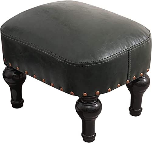 Pouf rectangle en cuir repose-pieds de canapé tabouret - 2
