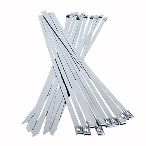 Metal Zip Ties 12 Inch, Heavy Duty 304 Stainless Steel Zip Cable Ties With 200 Lbs Tensile Strength, Self-Locking Strap Ties (20 Pcs) #TOP1