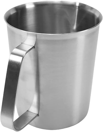 Miniatura 10 de Bettomshin 1 taza métrica de 67.6fl oz, taza medidora de acero inoxidable, taza espumadora de leche con marcado y mango, tazas de mezcla calentables
