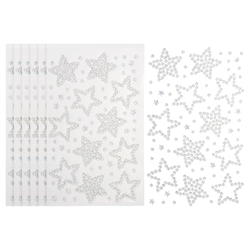 Strass visage et corps couleur AB scintillante | 6 planches d'étoiles PATIKIL